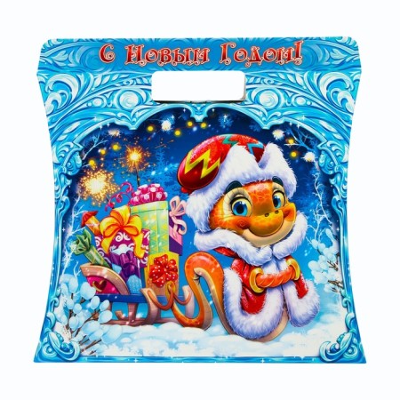 New Year. Gift box "Bag with a snake" 24.5 x 11.5 x 23 cm.-3