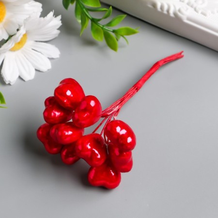 Decor for creativity "Hearts" red 1 bouquet = 10 pcs 10 cm-1