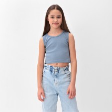 TOP for Minaku girl, the color is gray-blue, height 116 cm