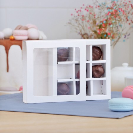Packaging for sweets 9 pcs, 13.5 x 13.5 x 4 cm, white-1