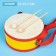 Toy drum, with sticks, on the tape, paper membrane, size: 15 × 15 × 7 cm