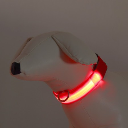 Collar with backlight size S, Osh 35-43 x 2.5 cm, 3 glow modes red-1