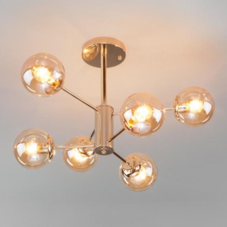 ASCOT chandelier, 6x60W E27, color gold