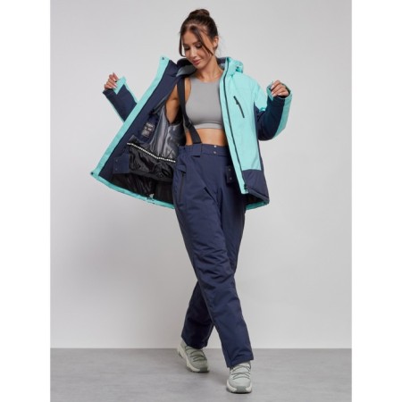 Ski costume female winter, size 60, turquoise color-8