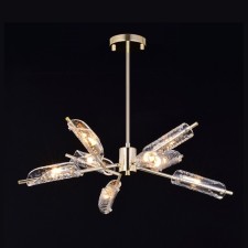 Crystal chandelier Gerhort G11054/8FGD CL, 8x35W, G9, 57.8x72x72 cm, gold color