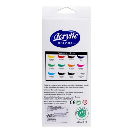 Acrylic paints, 12 colors, in a plastic tube, 12 ml, in a cardboard box-3