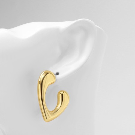 Earrings Plastic "Heart" Beature, Color Gold-3