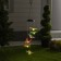 Garden lamp on the solar battery "Butterflies", 12.5 × 86 × 12.5 cm, 6 LED, glow of multi