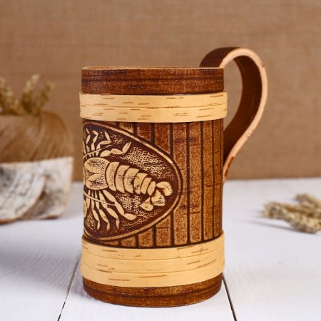 Mug "Cancer", 500 ml, birch bark