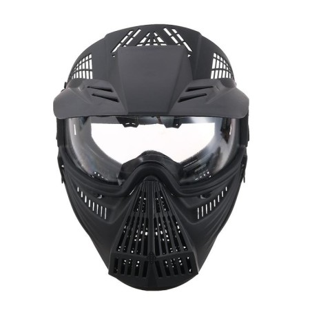 Glasses-mask for motorcycle driving, collapsible, transparent visor, visor, black color-1