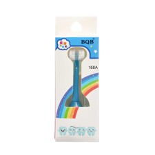 Baby toothbrush, silicone bristles, round handle, blue