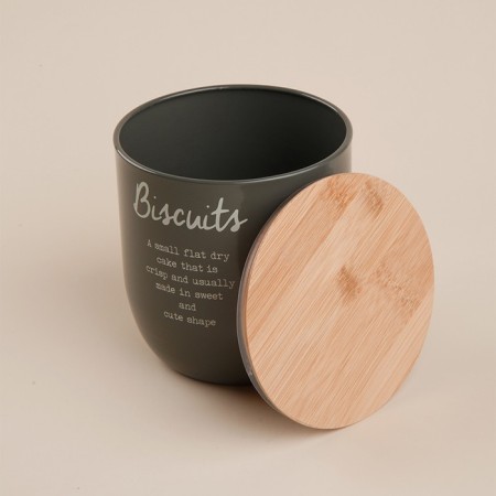Sugar Bank SL Home, 15 × 15.5 cm, gray color, with a bamboo lid-4