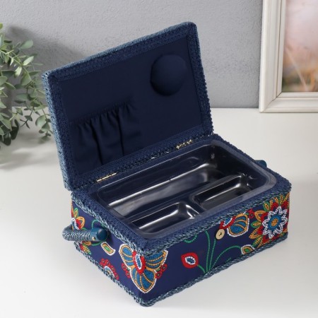 Casket for needlework "Flower mosaic" 24x16x11 cm-2