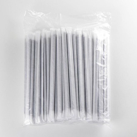 Disposable tubes for drinks, in individual packaging, straight, 24 cm, d = 8 mm, black color-2