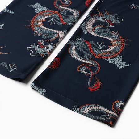 Pajama male (shirt and trousers) kaftan "Dragon" size 56, blue-12