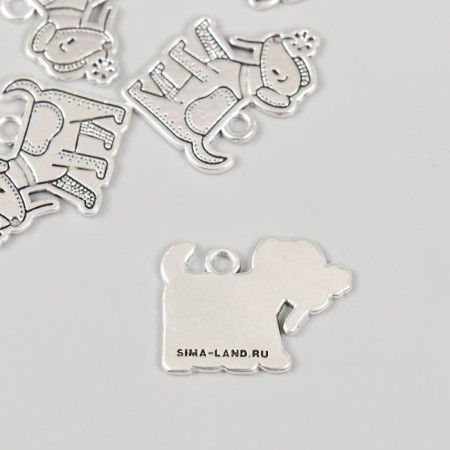 Decor Metal for creativity "dog with chamomile" 1.9x2.5 cm-1