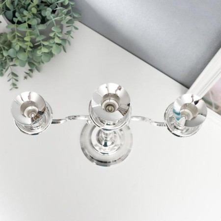 Summary Metal for 3 candles "Elegance" silver 35x31x11 cm-2