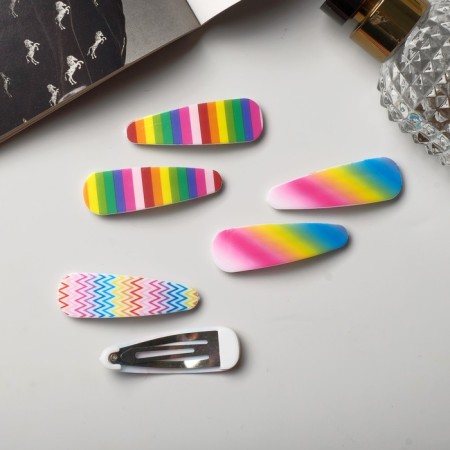 Invisibility for Herty hair (set 6 pcs) Summer overflow, 5.5 cm, mix-1