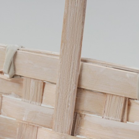Wicker basket, d19 x 14.5 x 9/37 cm, white, bamboo-2