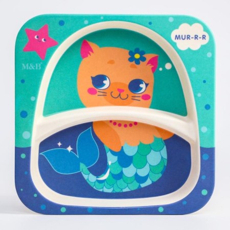 Baby Bamboo plate "Baby", 2 sections, mix-2