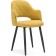 Stool on a metal frame Gutride metal/velor, black/yellow 51x56x82 cm