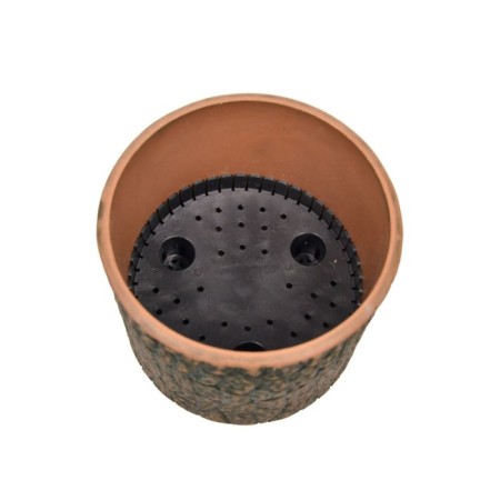 Round pot for flowers, 2l aged-green 15.5x14x14cm-1