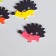 Set of buttons of decorative wood "Small hedgehogs" set 10 pcs mix 1.7x2.3 cm