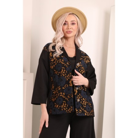 Female jacket, size 44, black color-1