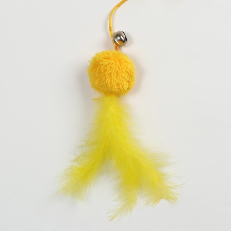 Domesticon-pound with a soft ball and feathers, yellow-1