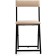Stool on a metal frame Elevis metal/eco -leather, black/beige 38.5x52.5x77.5 cm