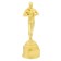 The award figure is male, Oscar, gold, 18 x 6 x 6 cm.