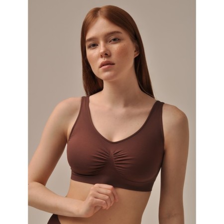 Top female Shaper with Cup SPALLA LARGA, S/M size, Cocoa color