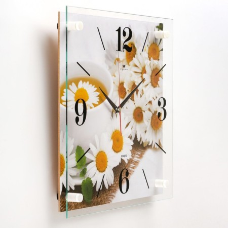 Wall clock: flowers, "chamomile tea", 35x35 cm-1