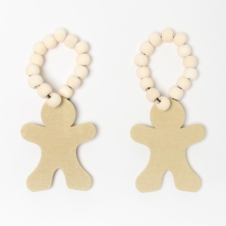 A set of rings for napkins 2 pcs. "Gingerbread", col. brown, 6*7 cm, tree-2
