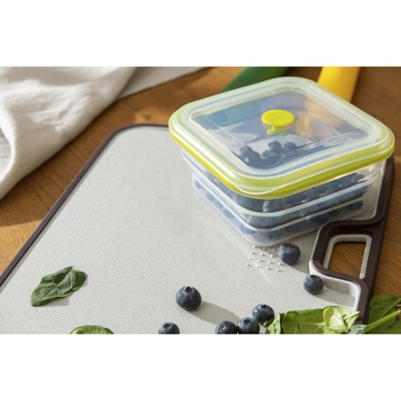 Silikobox transportation and storage container, silicone, folding, 900 ml, green color-9