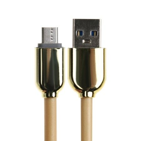 Microusb cable - usb, 2.4 a, TPE braid, frost -resistant, 1 meter, yellow-1