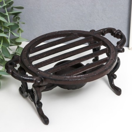 Stand for a heating candle for 1 candle of cast iron "strips" with handles 7x18x13 cm-1