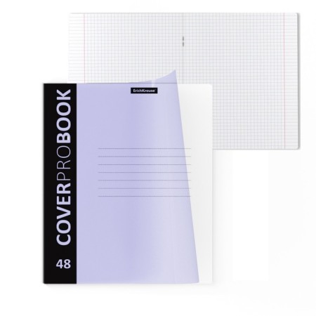 Notebook of 48 sheets in the Erichkrause CoverProbook Pastel, plastic cover, offset block, 100%whiteness, lilac