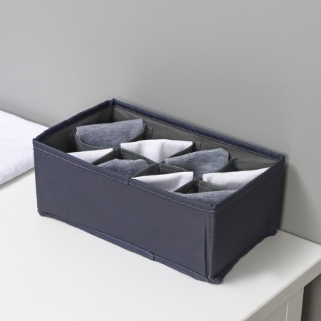 Organizer for linen 8 cells LadOM, 24x14x10 cm, graphite color-8