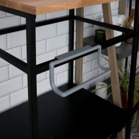 Hanger for towels, plastic, 22.5x6x9 cm, gray color-2