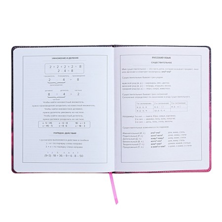 Universal Diary Grade 1-11, 48 sheets "Cat Princess", solid cover of artificial leather, lies, universal cheat sheet, block 80 g/m2-8