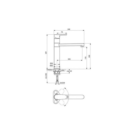 Ideal Standard Cerafine BC501AA kitchen mixer, one -leaf, pour 205 mm, chrome-1