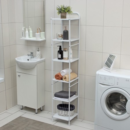 Six -haired floor rack 29 × 29 × 158.5 cm, white color-4