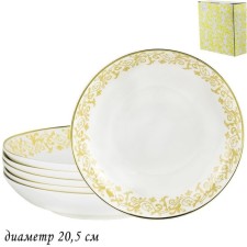 A set of deep plates Lenardi Damask, D = 20.5 cm, 6 pcs