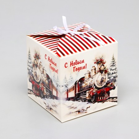 Gift folding box "steam locomotive", 12 x 12 x 12 cm-2