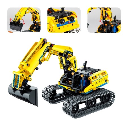 Radio -controlled designer "Construction excavator", 3 assembly options, 430 parts-5