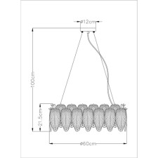 Suspended chandelier Arte Lamp Evie A4052SP-8SG, E14, 8x40 W, 60x60x22 cm, golden