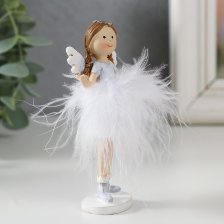 Souvenir Polystone "Angel-Land with braids, in a white skirt" Pooh 10x3x5 cm-1