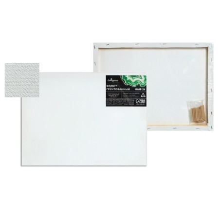 Canvas on the subframe, cotton 100%, 1.6 x 40 x 60 cm, acrylic soil, medium -grained, 380 g/m²