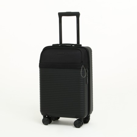 Small suitcase 20 "On a zipper, code lock, 4 wheels, black color